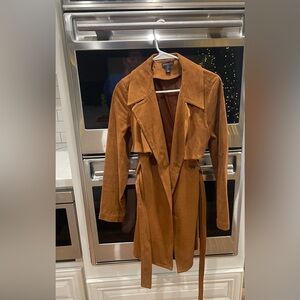 Faux Suede Trench